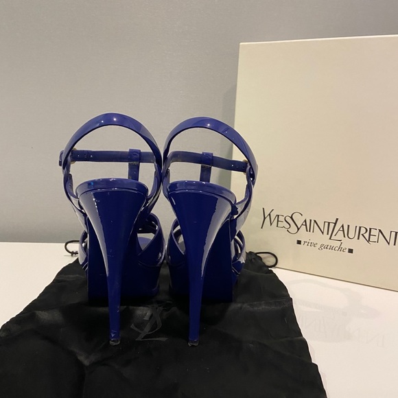 Saint Lauren Tribute Patent Leather Sandals - Picture 3 of 4